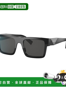 自营 Prada PR 19WS 1AB5S0 52mm 中性矩形太阳镜 - 黑色 美国奥