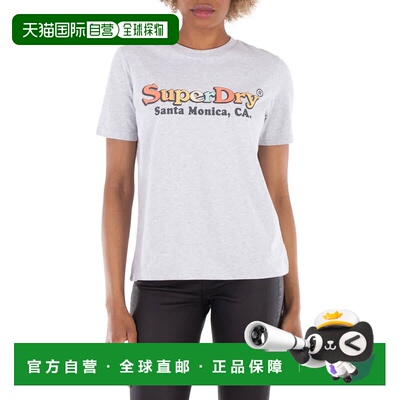 自营superdry干彩虹标志棉质T恤-灰色泥灰 美国奥莱直发