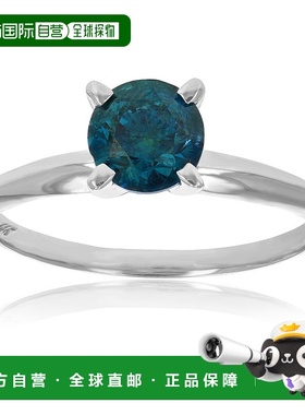 自营 vir jewels1 克拉 IGI 认证 I1 净度蓝钻单石戒指 14K 白金