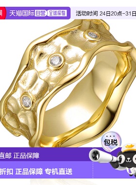 自营geneviveSterling Silver 14K Gold Plated with Clear Cubic