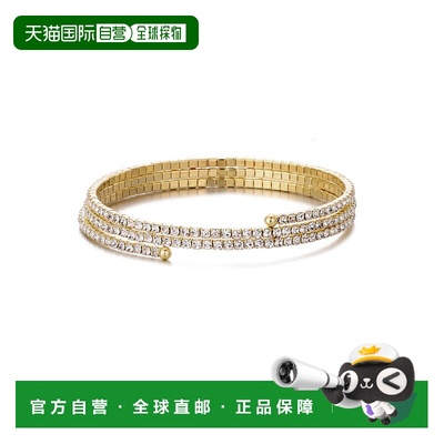 自营adorniaGold Plated Triple Coil Crystal Tennis Stretch Br
