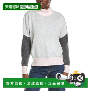 灰色 羊毛与羊绒混纺拼色套头衫 美国奥莱 Cashmere 自营Brodie