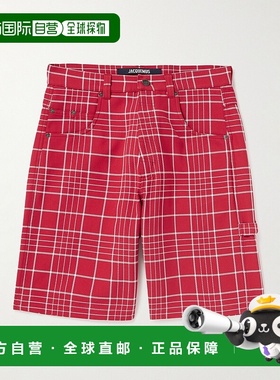 1h可退 香港直邮潮奢 Jacquemus 男士 Le Panni 直筒格纹棉质帆布