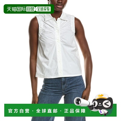 自营rag & bone Georgina Ruched Shirt - white 美国奥莱直发