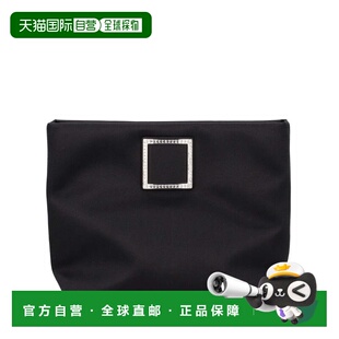 自营roger vivierBlack Trompette Metallic Buckle Clutch - bla