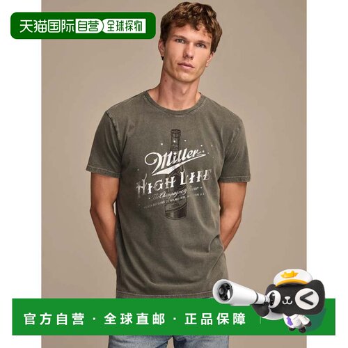 自营Lucky Brand Men's Miller High Life Tee - dark grey 美国