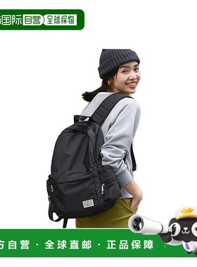 自营  Coca女士背包黑色全侧带拉链大容量时尚潮流双肩包