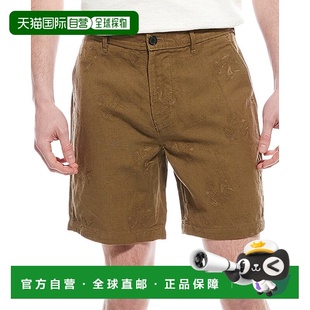 绿色 自营 里德鹈鹕海湾刺绣亚麻混纺短裤 reid比利 美国奥 billy