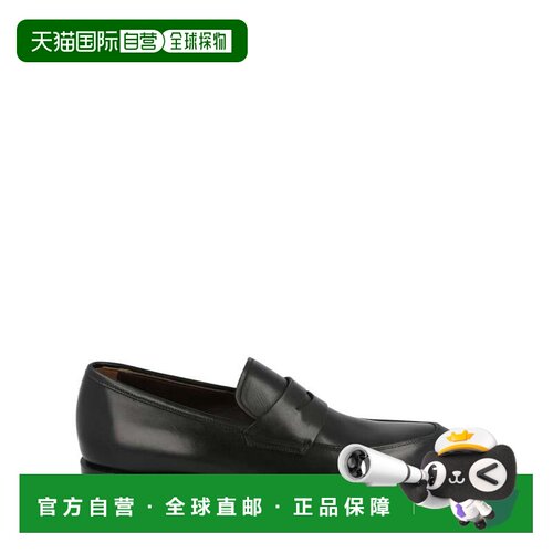 自营salvatore ferragamoAkon Leather Penny Loafers - black 美