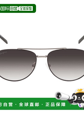 自营Salvatore Ferragamo Grey Pilot Unisex Sunglasses SF226S