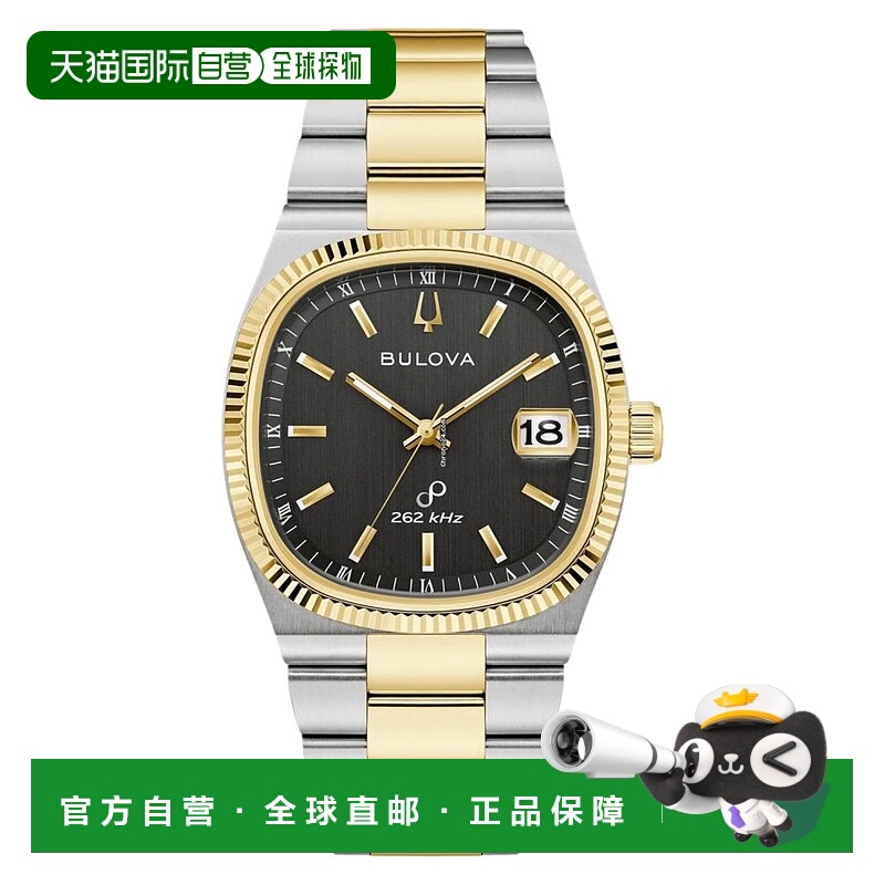 自营Bulova男式塞维利亚黑色表盘手表-黑色 美国奥莱直发