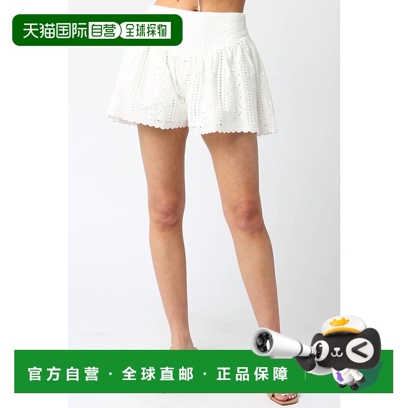 自营olivaceousBunny Eyelet Shorts In White - white 美国奥莱