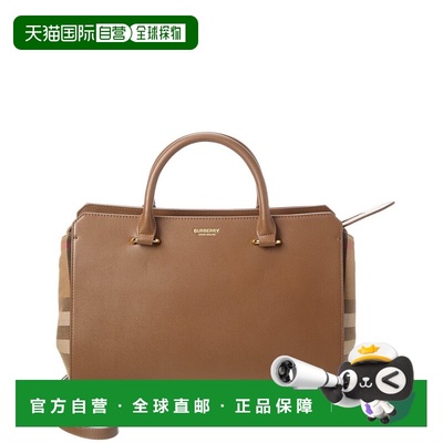 自营Burberry Banwell Check Canvas & Leather Satchel - beige