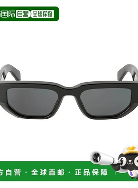 自营 off-white灰白色格里利矩形太阳镜-黑-深灰色 美国奥莱直发