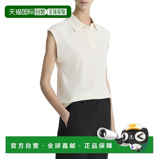 Polo Sleeve Shirt white 自营Vince 美国奥莱直发上衣女装 Cap