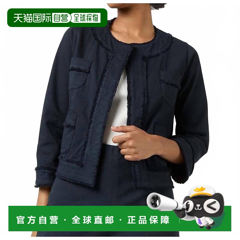 自营ann mashburnKiki Cardigan Jacket In Navy Stretch Twill