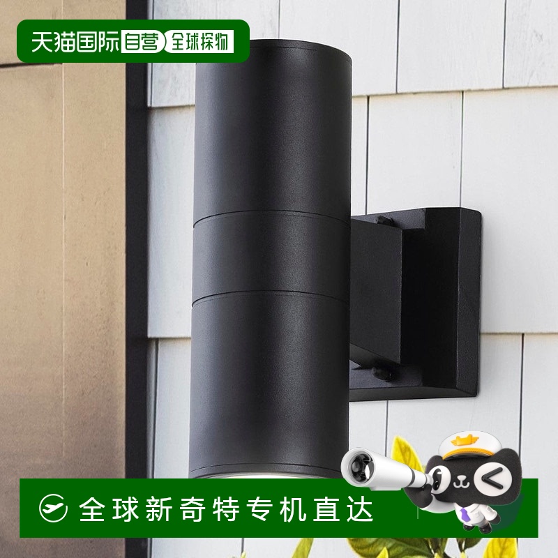 自营 jonathan yDuo 6 英寸 2 灯现代中世纪圆柱户外金属/玻璃集