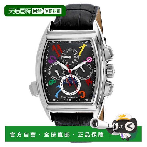 自营Christian Van Sant Men's Grandeur Black Dial Watch - bla