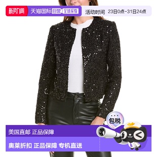 Sequined black Round Jacket 美国奥莱直发 Neck 自营Gracia