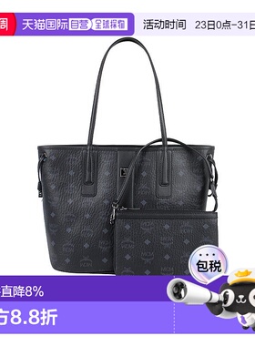 海外直邮Mcm女士迷你手提包经典老花满印中号托特包正品菜篮子