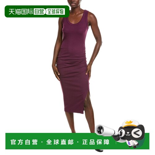 自营Michael Stars Ulla Scoop Neck Midi连衣裙-紫色 美国奥莱直