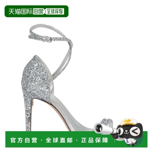 自营salvatore ferragamoInes Glitter Strappy Sandals - silver