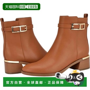 自营Calvin Klein Jallis Boots Women's Brown Almond Toe Dress