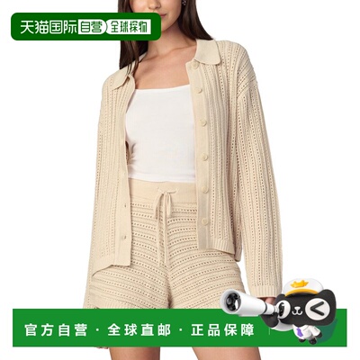 自营JOE'S Jeans The Arlo Crochet Cardigan - brown 美国奥莱直
