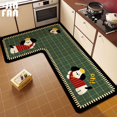 厨房地垫L型硅藻泥吸水专用地垫