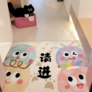 入户门丝圈地垫卡通趣味进门防滑脚垫玄关家用门口门垫可裁剪地毯