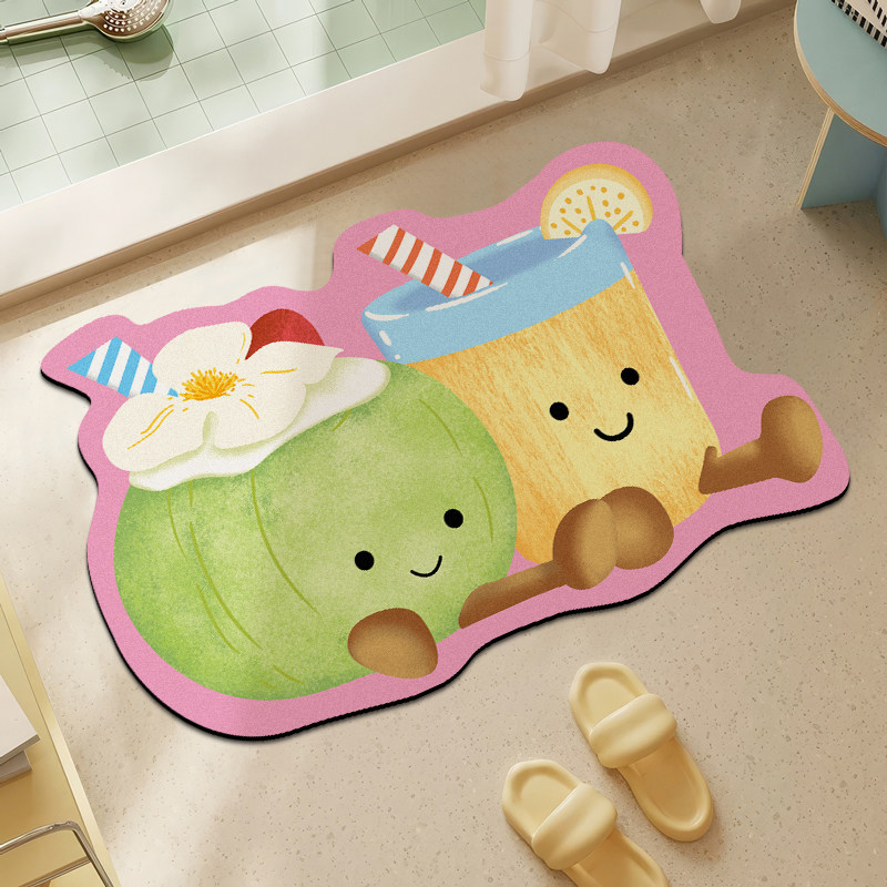 卡通浴室地垫可爱硅藻泥吸水速干厕所门口防滑脚垫卫生间防滑地毯,居家布艺,家用脚垫,淘宝优惠券,粉丝福利购,淘宝优惠卷