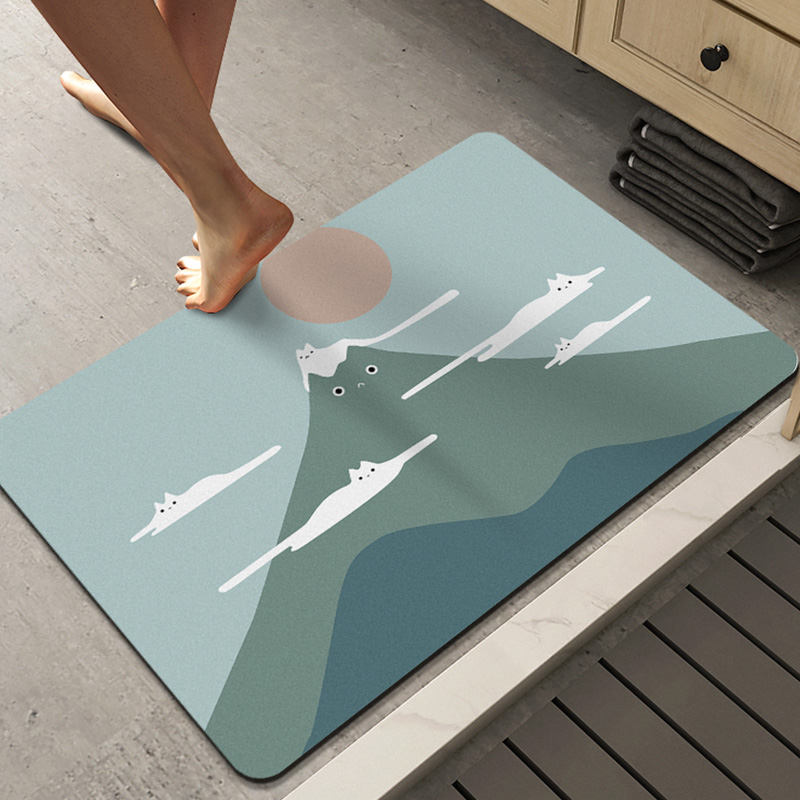 日式浴室门口吸水地垫卫生间速干家用防滑门垫硅藻泥脚垫地毯垫子