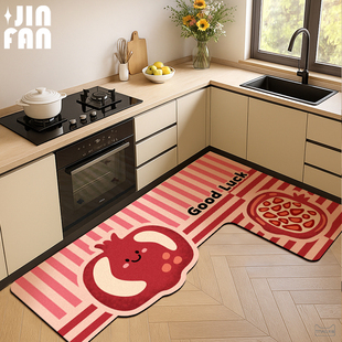 可爱异形厨房L型地垫耐脏防滑吸水脚垫硅藻泥家用软垫专用垫新款