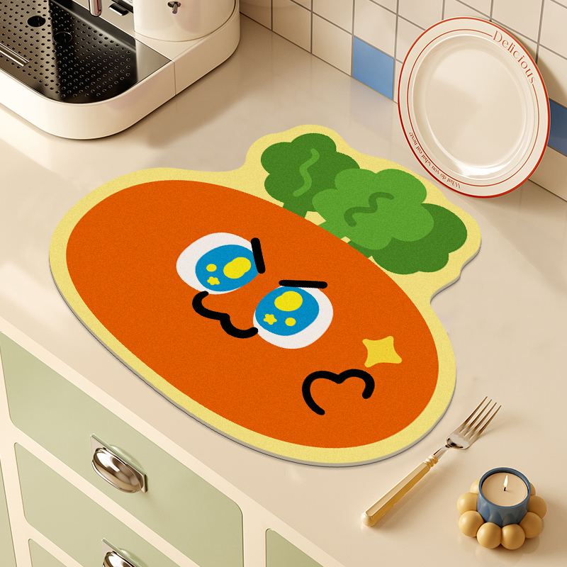 卡通可爱台面沥水垫硅藻泥