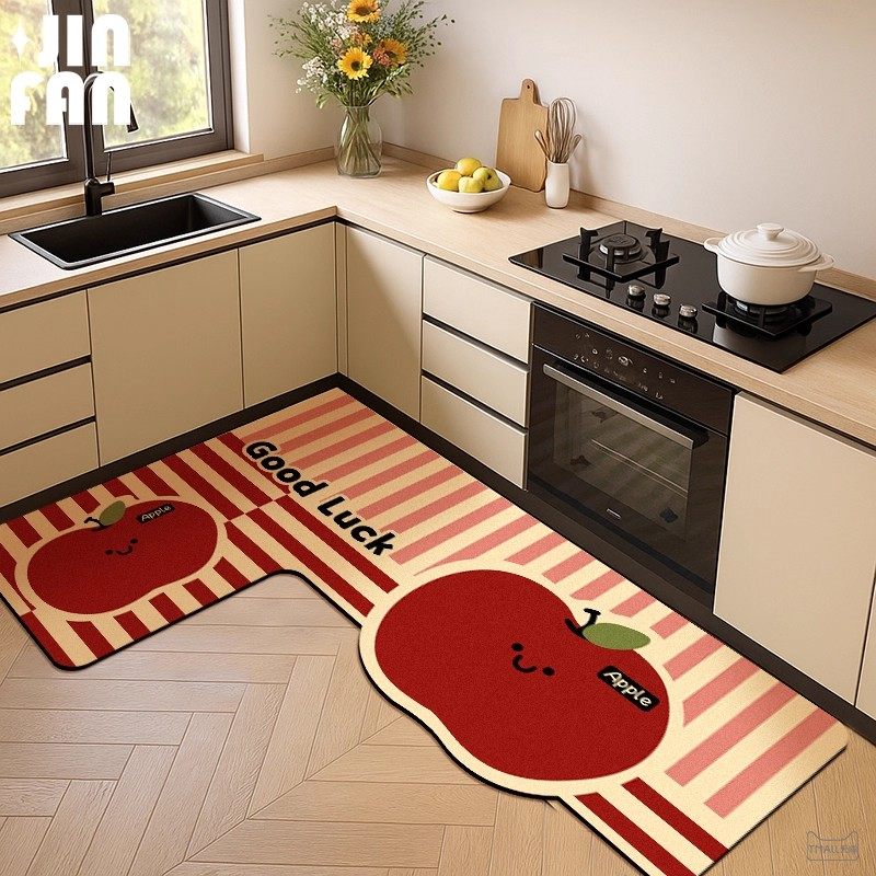 可爱异形厨房L型地垫耐脏防滑吸水脚垫硅藻泥家用软垫专用垫新款,居家布艺,厨房地垫,淘宝优惠券,粉丝福利购,淘宝优惠卷