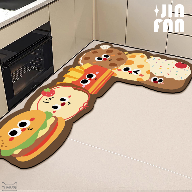 卡通厨房地垫硅藻泥吸水吸油防滑