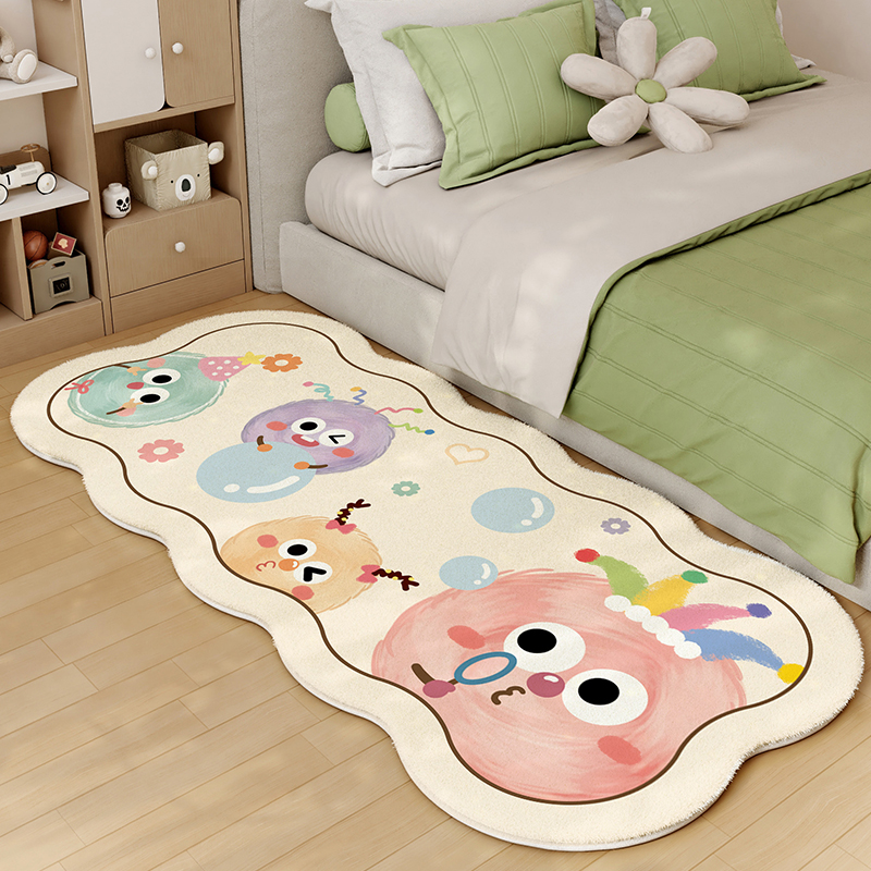 厂床边毯儿童地毯地垫脚垫床前可爱加厚毛绒防摔卧室房间客厅飘窗