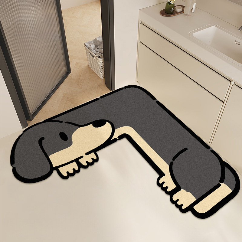 卡通L型浴室吸水防滑地垫厕所门口脚垫卫生间耐脏速干易打理地垫,居家布艺,家用脚垫,淘宝优惠券,粉丝福利购,淘宝优惠卷