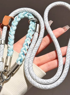 多用可调节手机挂绳斜挎可背挂脖手腕绳防盗登山结实潮编织手机链适用DJl大疆Action5Pro编织手腕三合一挂件