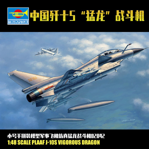 小号手1/48歼十S猛龙战斗机歼10歼击机拼装军事飞机模型02842仿真