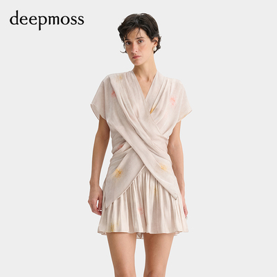 deepmoss幻影缎感水泽交叠上衣