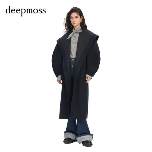 秋季长款毛呢大衣deepmoss