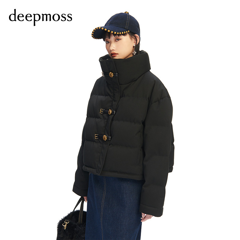 【deepmoss】2025冬季休闲女装保暖立领斜纹85绒鹅绒羽绒服短外套,女装/女士精品,羽绒服,淘宝优惠券,粉丝福利购,淘宝优惠卷