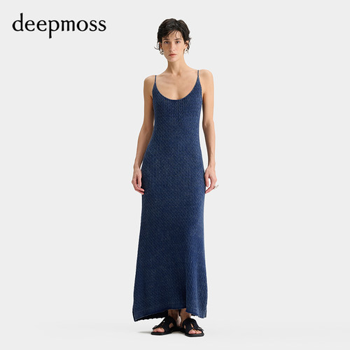 deepmoss针织吊带连衣裙