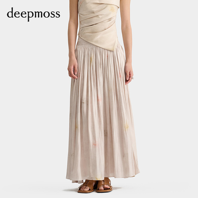 deepmoss水泽打揽高腰长半裙