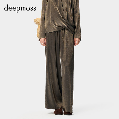 deepmoss宽松垂坠阔腿裤长裤