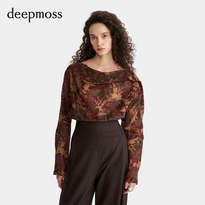 【deepmoss】女士雾蔓之夜平领连袖羊毛混纺上衣