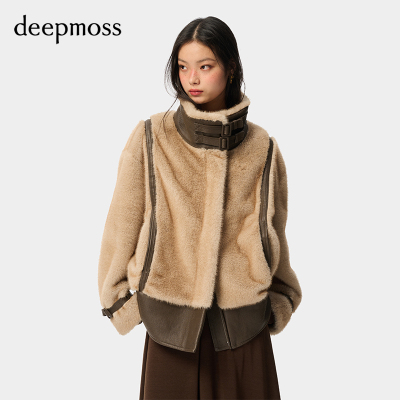 deepmoss廓形可翻折立领外套