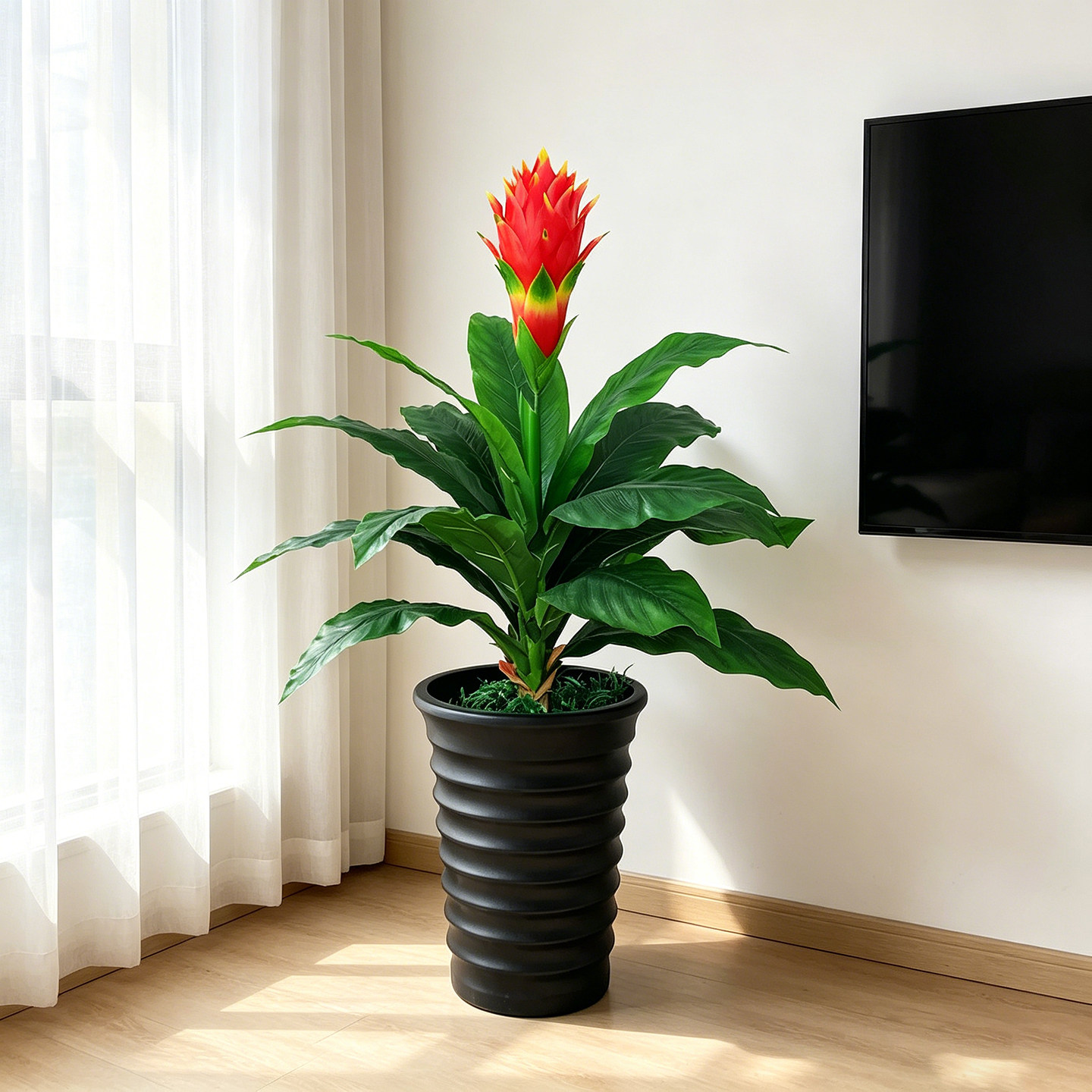 塑料假花仿真花客厅盆栽发财树绿植盆景假植物装饰鸿运红掌招财树
