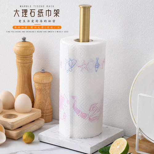 大理石纸巾架黄铜镀金厨房